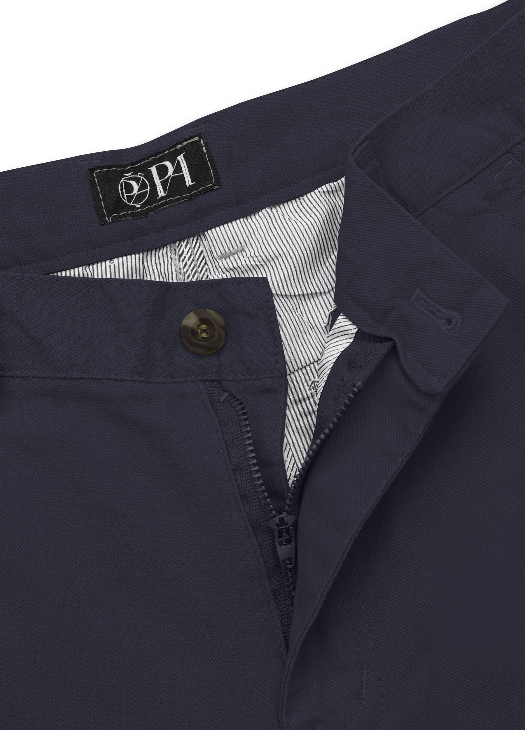 1PA1 Men's Fall Straight Leg Zip Fly Button Closure Slant Pocket Casual Trousers-Black