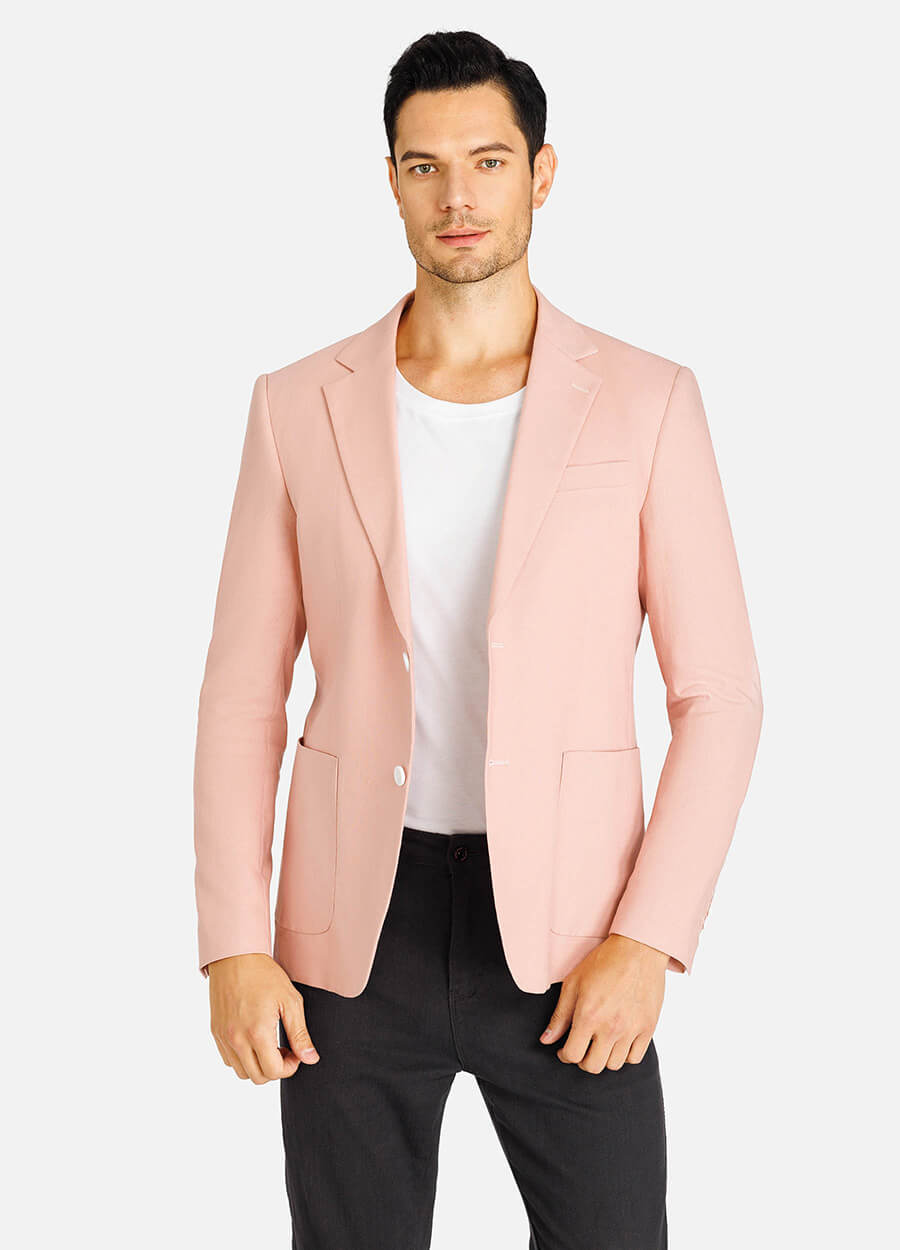 Silmon pink men's linen blazer