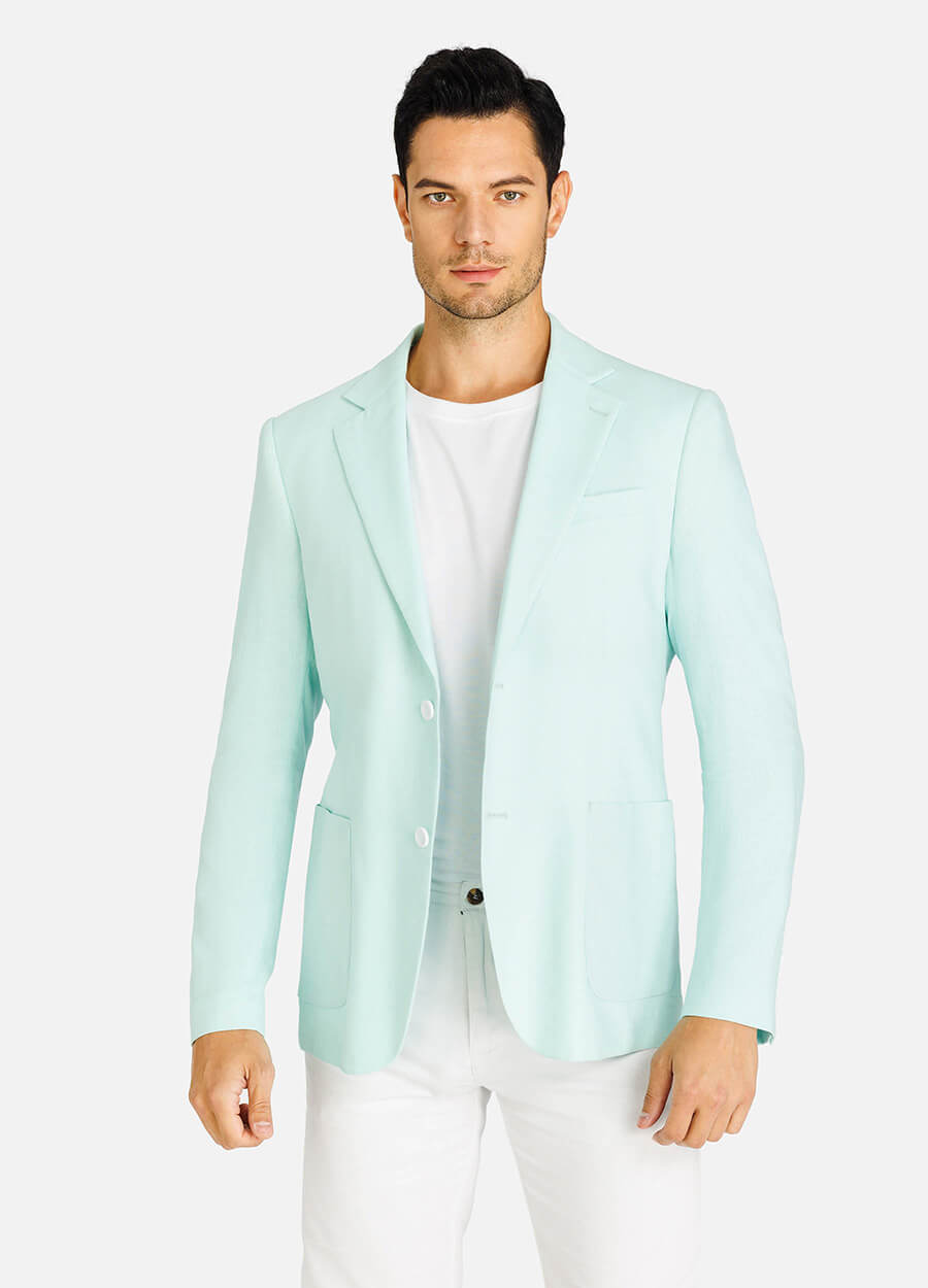 Mint Green Linen Blazer for Men