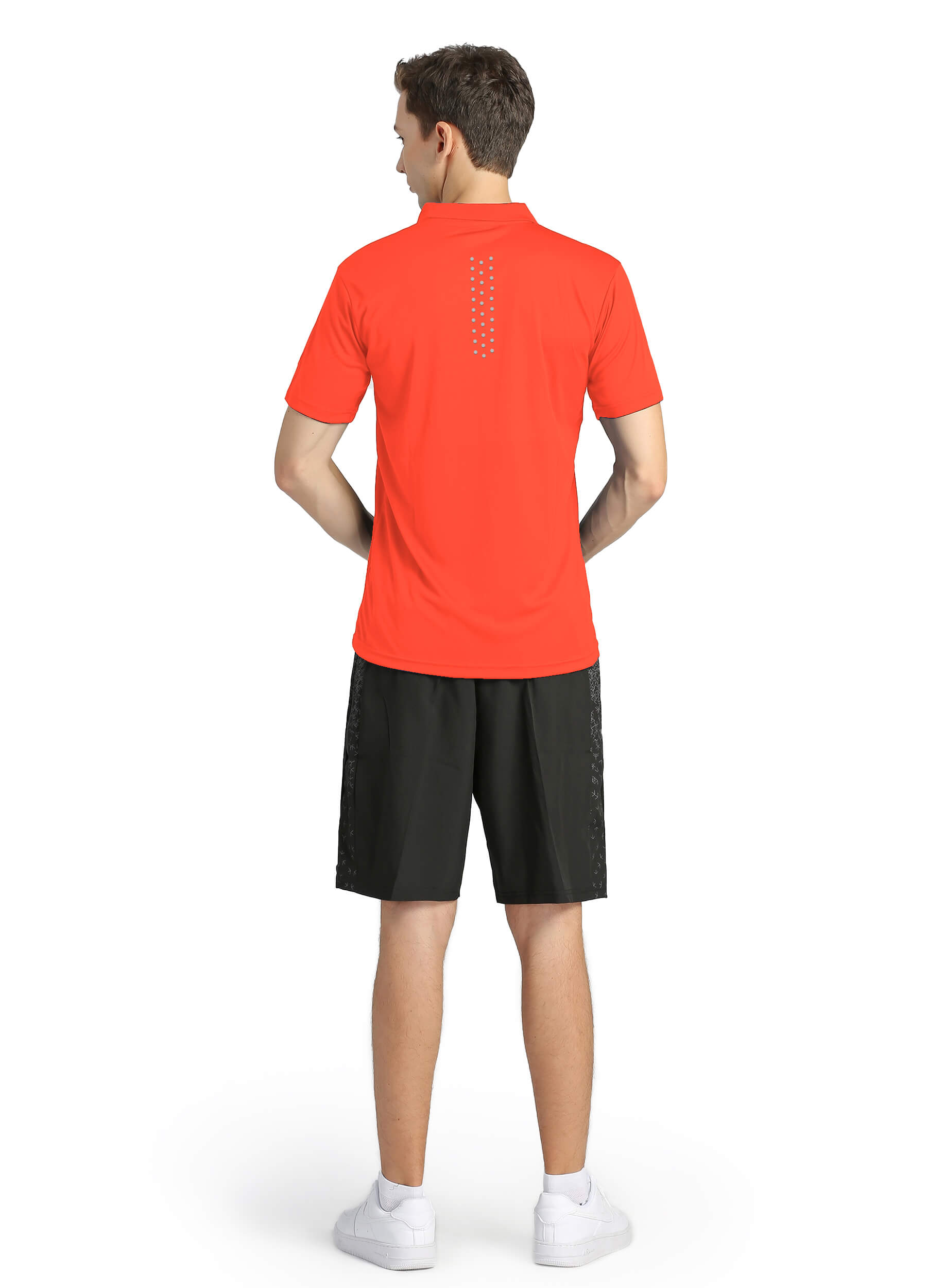 4POSE Men's Orange Moisture Wicking Quick Dry Golf Workout Polo Shirt (Clearance)