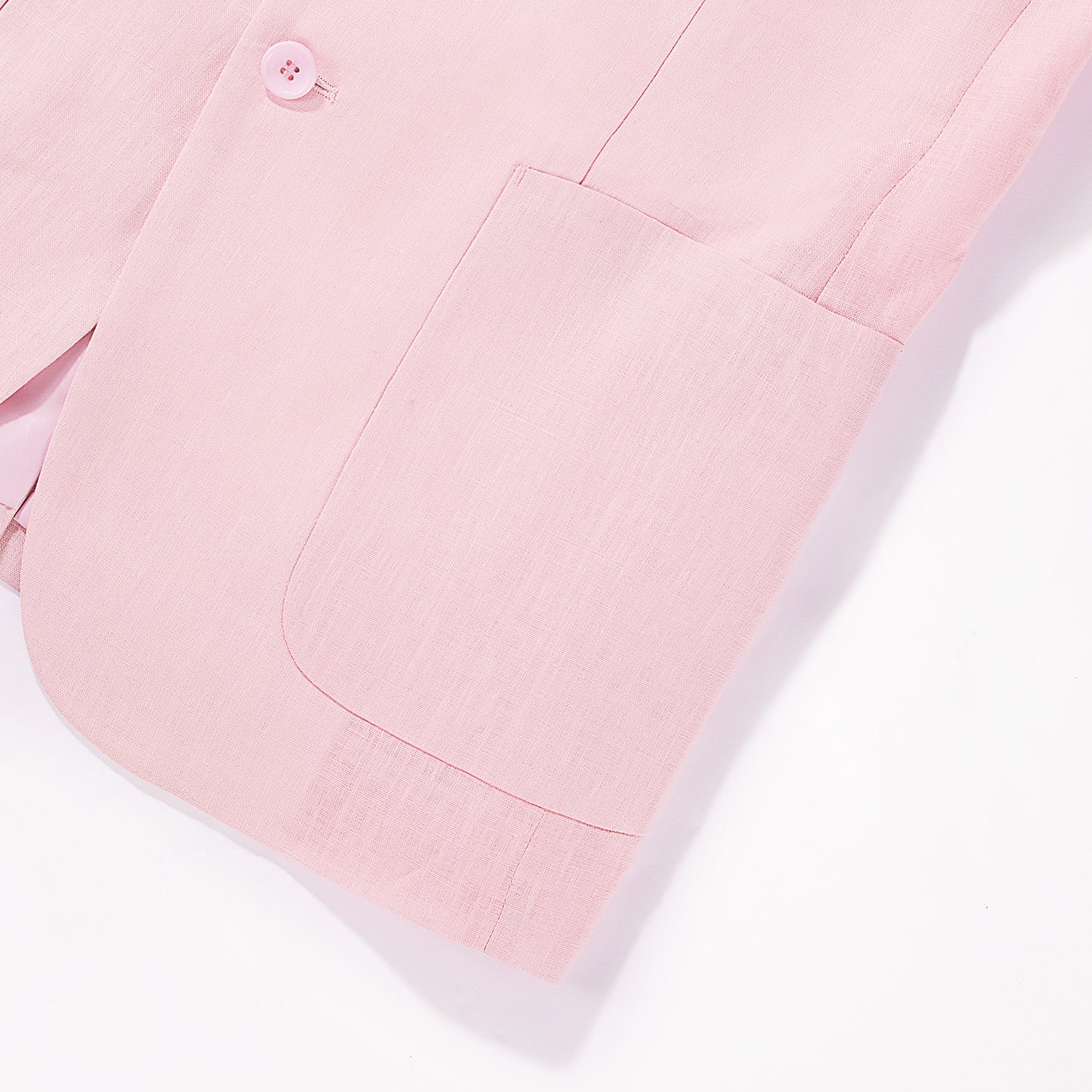 1PA1 Men's 100% Linen Pink Jacket Trousers 2-Pieces Suit Set