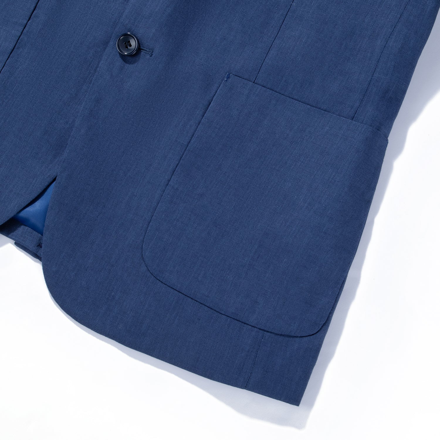 1PA1 Men's 100% Linen Dark Blue Jacket Trousers 2-Pieces Suit Set