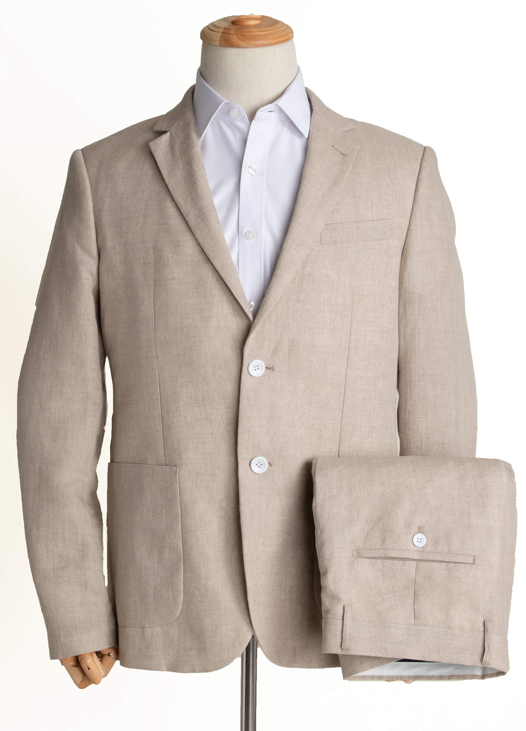 Beige linen suit for men