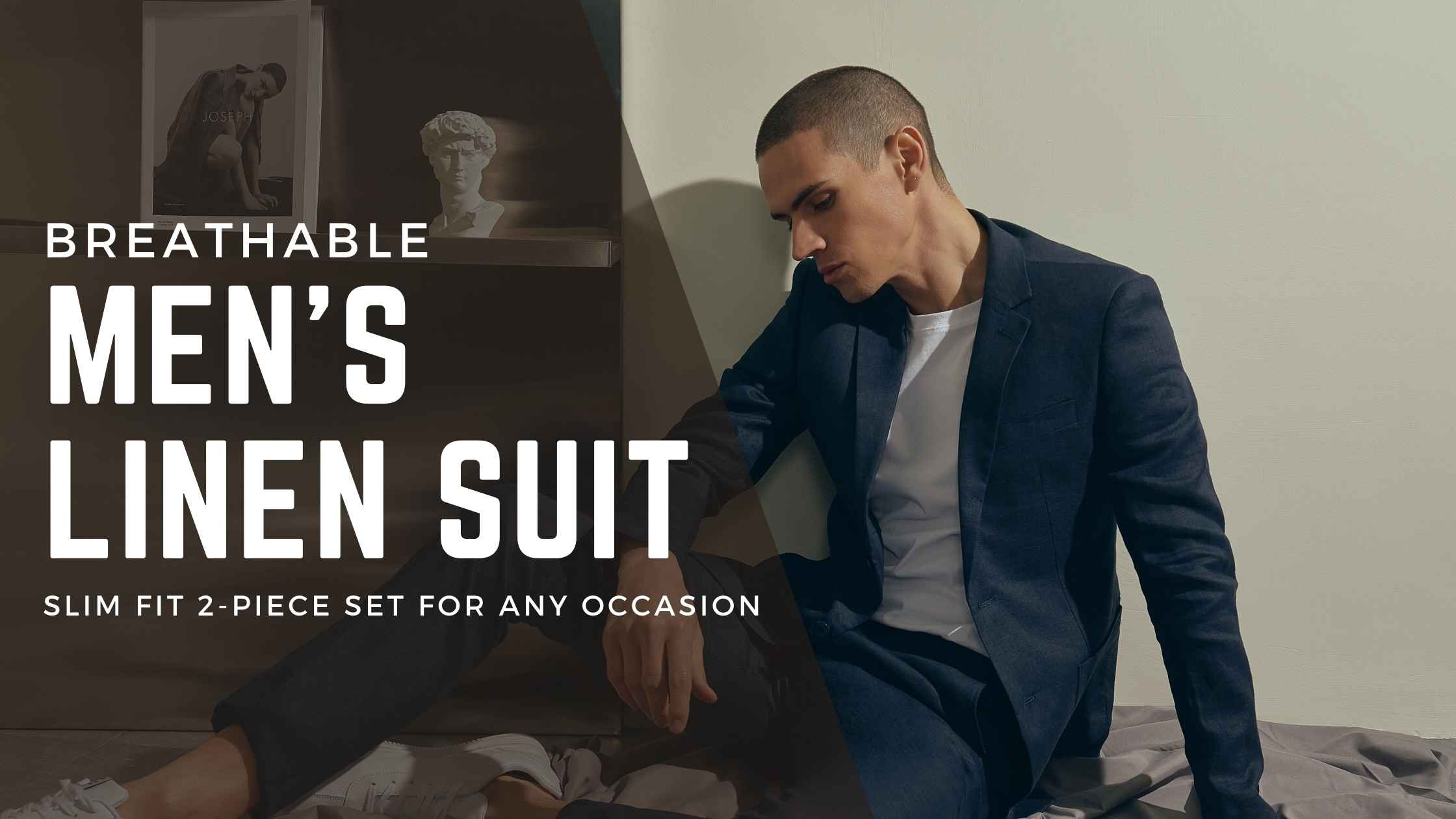 Breathable Men's Linen Suit – Slim Fit 2-Piece Set for Any Occasion