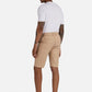 1PA1 Men's Cotton Linen Flat Front Shorts Drawstring Elastic Waist Beach Shorts