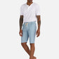 1PA1 Men's Cotton Linen Flat Front Shorts Drawstring Elastic Waist Beach Shorts