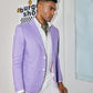 1PA1 Men's Linen Plain Lapel Two Buttons Suit Blazer