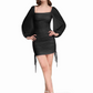 MECALA Women's Square Neckline Long Sleeve Mini Party Dress Tight Cute Bodycon