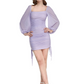 MECALA Women's Square Neckline Long Sleeve Mini Party Dress Tight Cute Bodycon