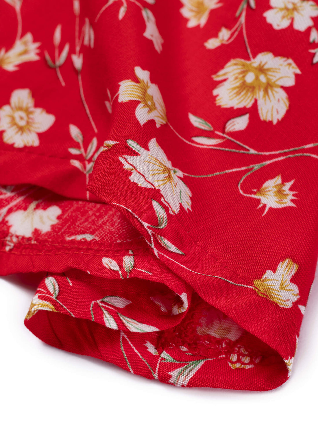 MECALA Women's Ditsy Floral Print Short Sleeve Drawstring Waist Pleated Dress