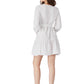 MECALA Women's Fall Long Sleeve Belted Wrap Midi Dress