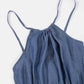 MECALA Women's Ruched Denim Cami Strap Dress