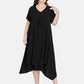 MECALA Women's Plus Size Solid Short Sleeve Maxi Dress