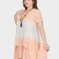 MECALA Women's Plus Size Dress Asymmetrical Hem with Wooden Fox Necklace(Clearance)