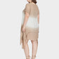 MECALA Women's Plus Size Dress Asymmetrical Hem with Wooden Fox Necklace(Clearance)