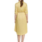 MECALA Women's Fall Long Sleeve Button Front Belted Midi Shirt Dress