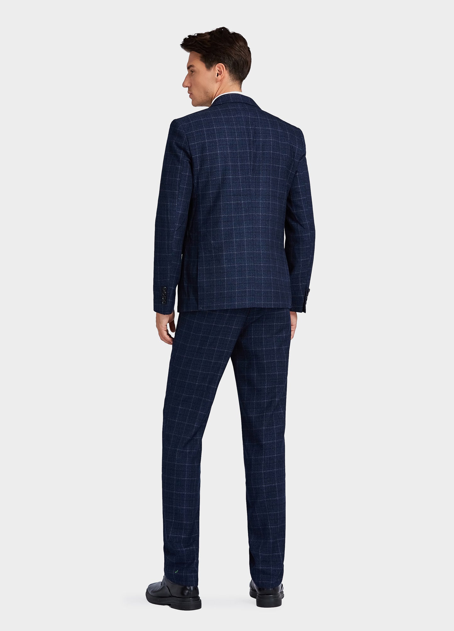 1PA1 Men's 3 Pieces Slim Fit Plaid Vested Suit, Wedding Tuxedo - One Button Jacket, Vest & Pants