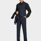 1PA1 Men's 3 Pieces Slim Fit Pinstripe Vested Suit, Wedding Tuxedo - Two Button Jacket, Vest & Pants