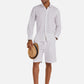 1PA1 Men's 100% Linen Dress Shirts Button Down Plain Casual Shirts