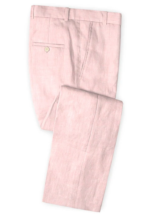 Pink men's linen pants