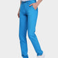 1PA1 Men's Fall Straight Leg Zip Fly Button Closure Slant Pocket Casual Trousers-Blue