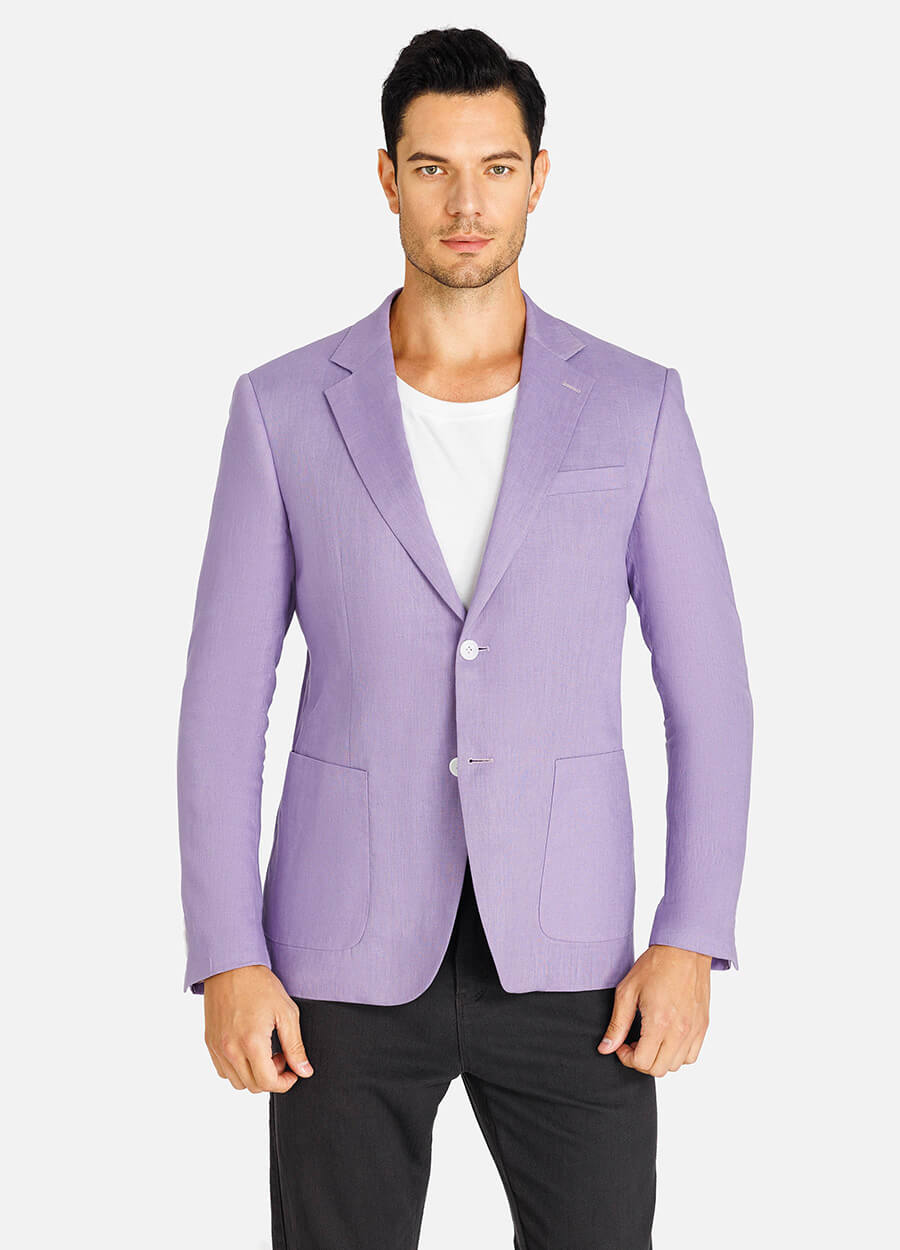 Lilac men's linen blazer