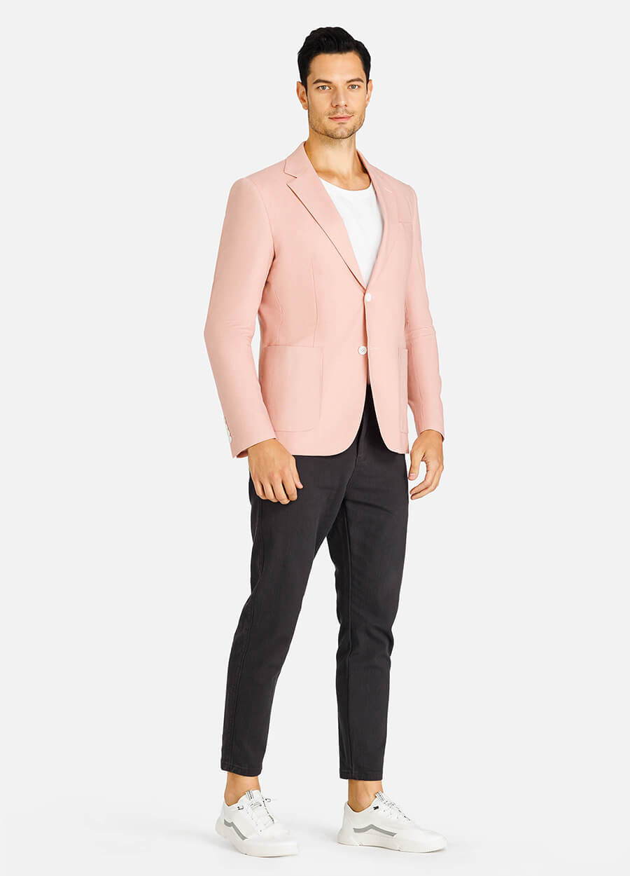 Silmon pink men's linen blazer