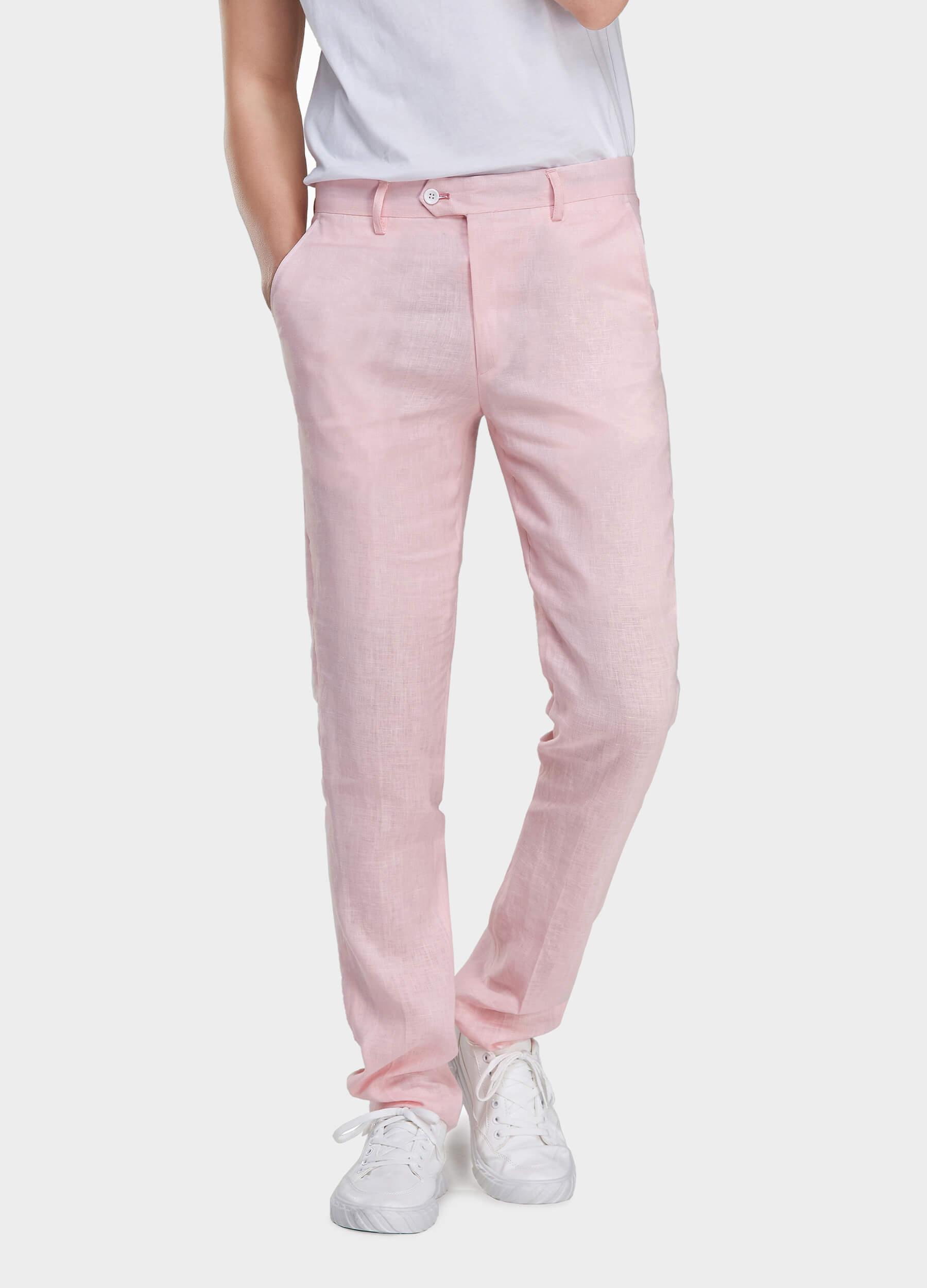 Pink men's linen pants