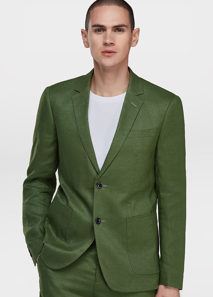 Olive green suit for men