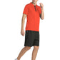 4POSE Men's Orange Moisture Wicking Quick Dry Golf Workout Polo Shirt