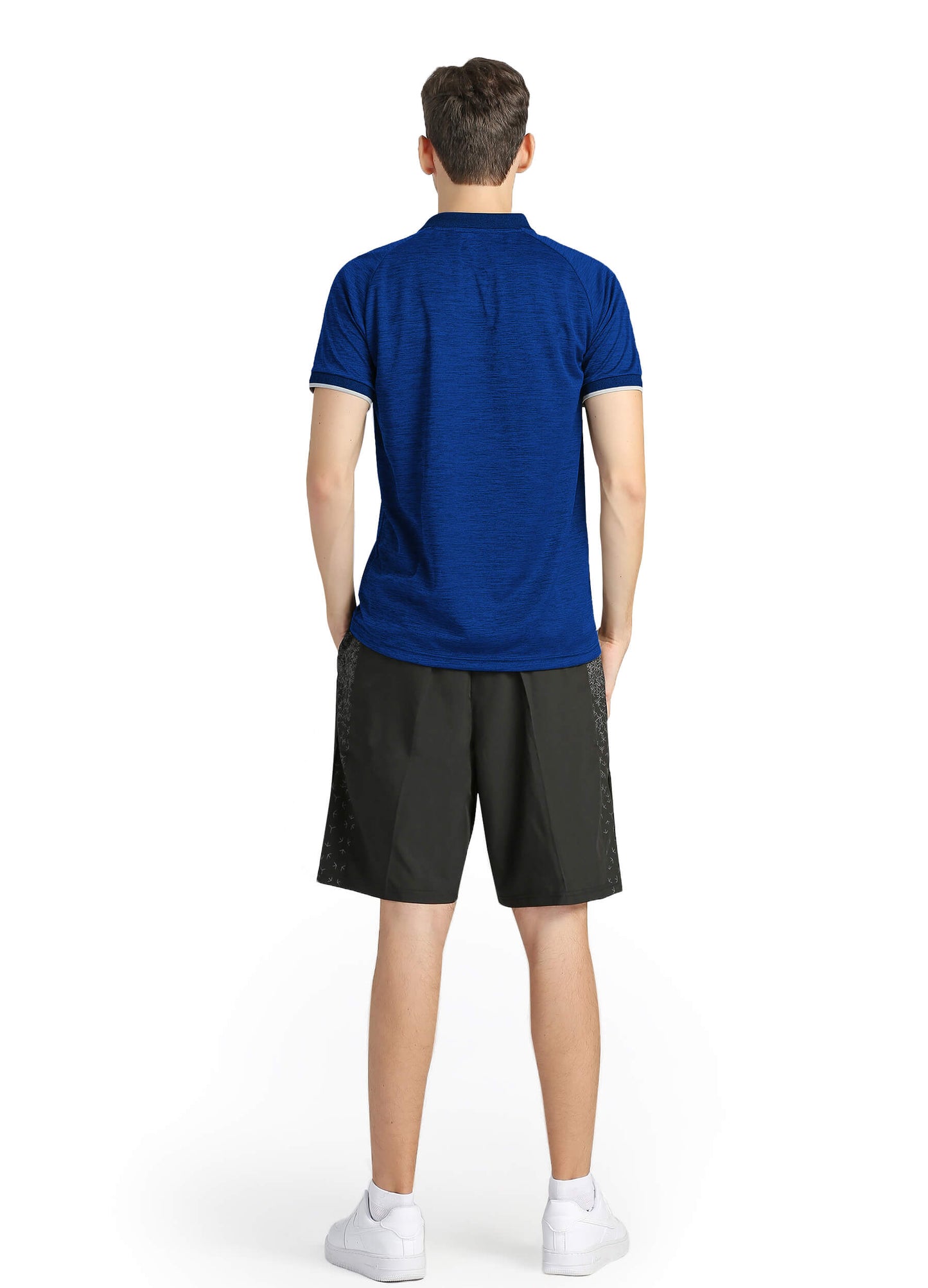 4POSE Men's Dark Blue Summer Sportswear Stretch Short Sleeve Polo Shirt
