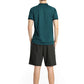 4POSE Men's Dark Green Summer Sportswear Stretch Short Sleeve Polo Shirt