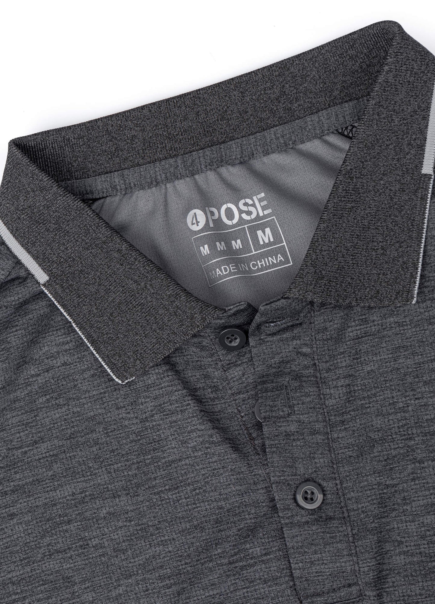 4POSE Men's Grey Summer Sportswear Stretch Short Sleeve Polo Shirt