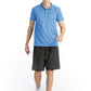 4POSE Men's Light Blue Summer Sportswear Stretch Short Sleeve Polo Shirt