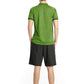 4POSE Men's Light Green Summer Sportswear Stretch Short Sleeve Polo Shirt