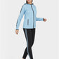 4POSE Women's Fall Zip Hooded Dual Pockets Jacket And Sidestripe Leggings Sportswear