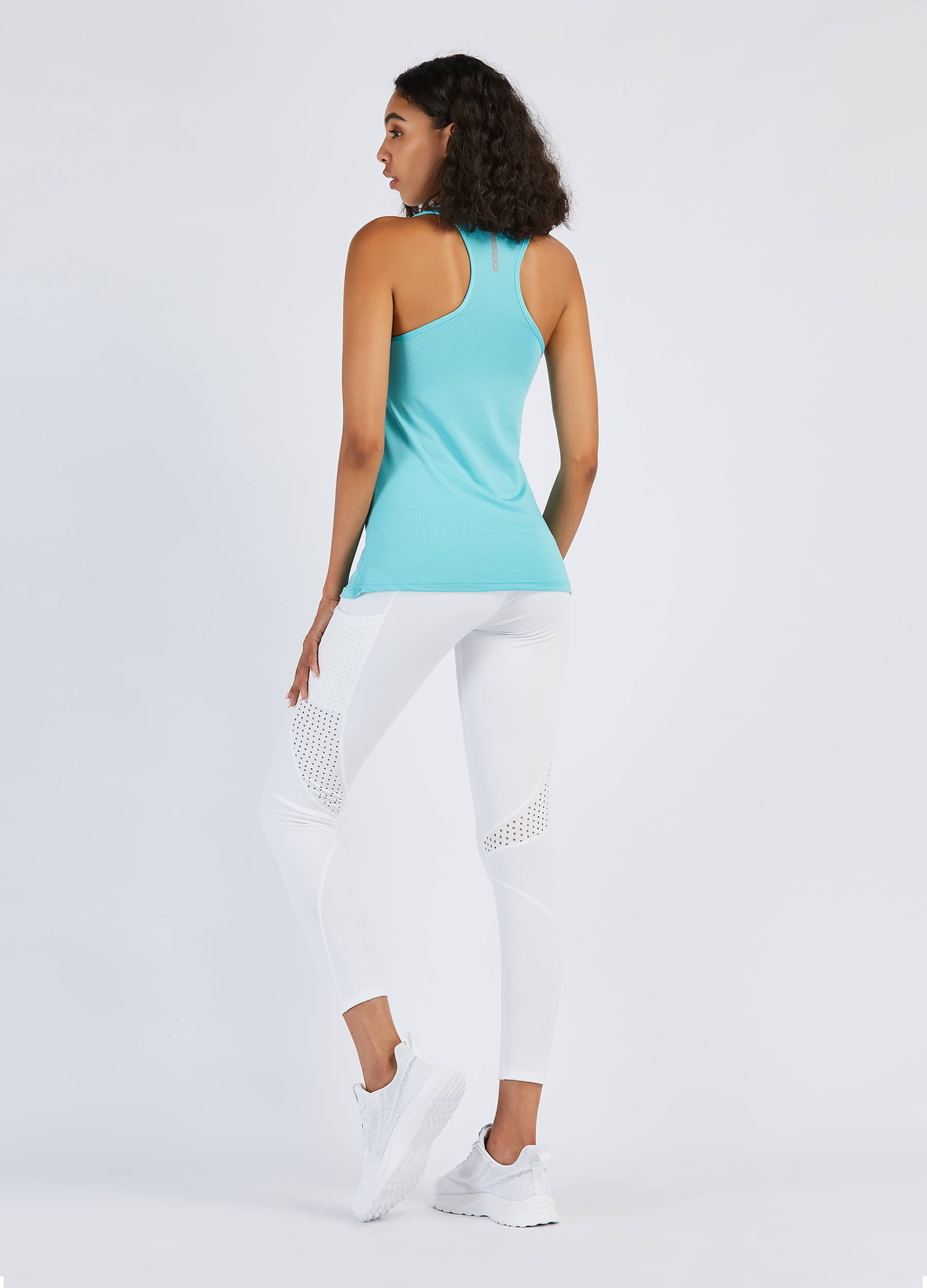 4POSE Women's Racerback Stretch Sleeveless Blue Sport Tank Top
