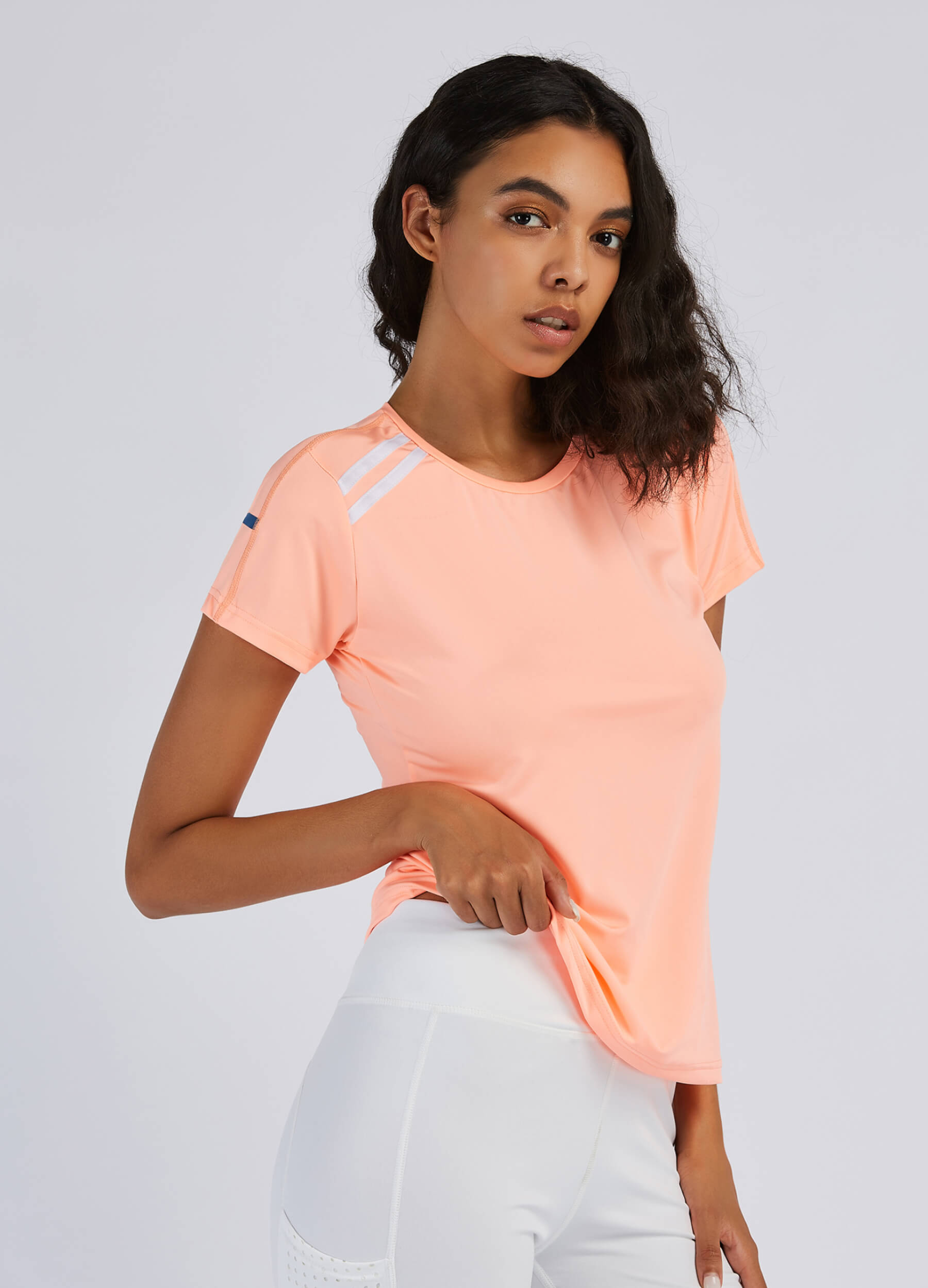 4POSE Women's Summer QUICK Dry Round Neck Stretch Training Tee