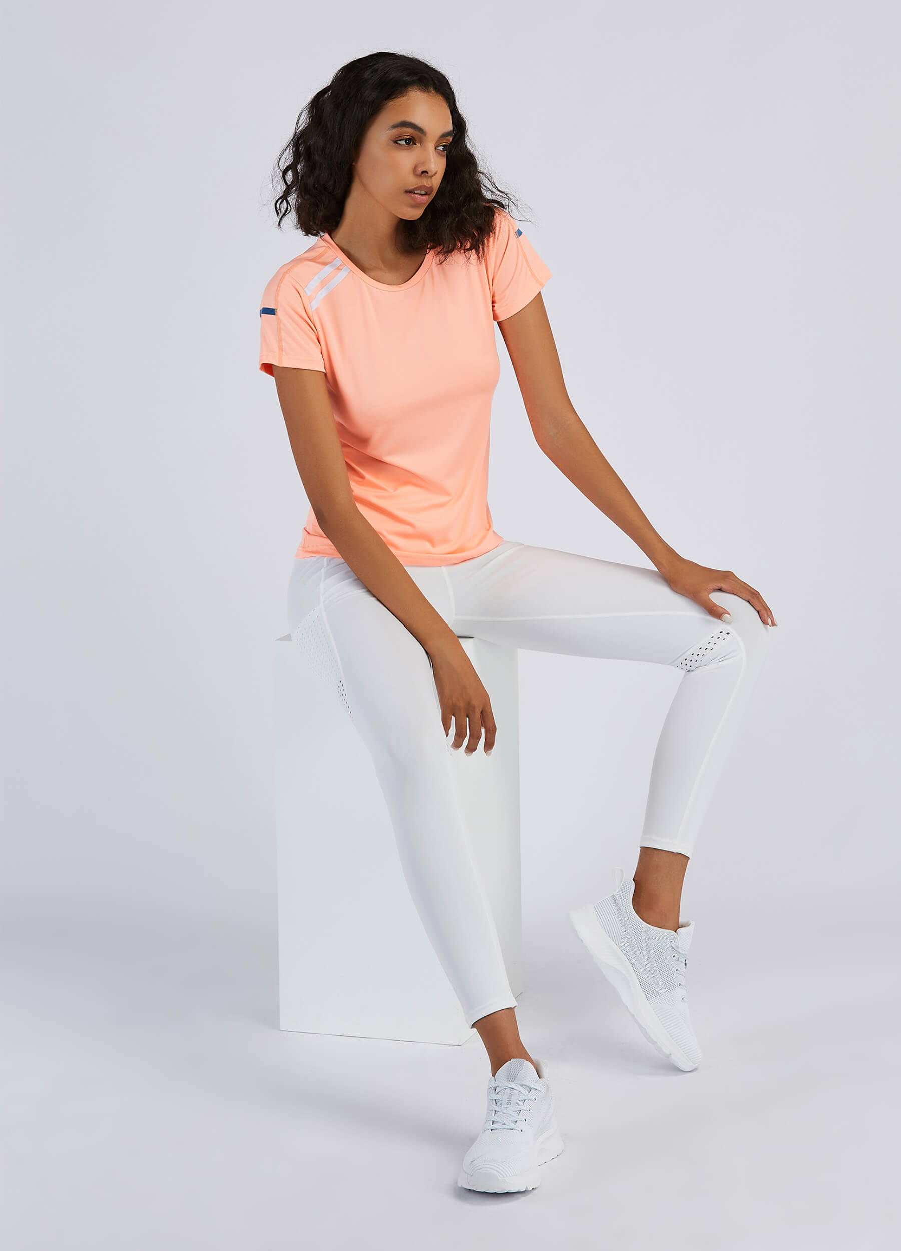 4POSE Women's Summer QUICK Dry Round Neck Stretch Training Tee