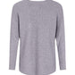 FINEPEEK Women's Fall 3D Floral Adorn Round Neck Long Sleeve Sweater-Grey