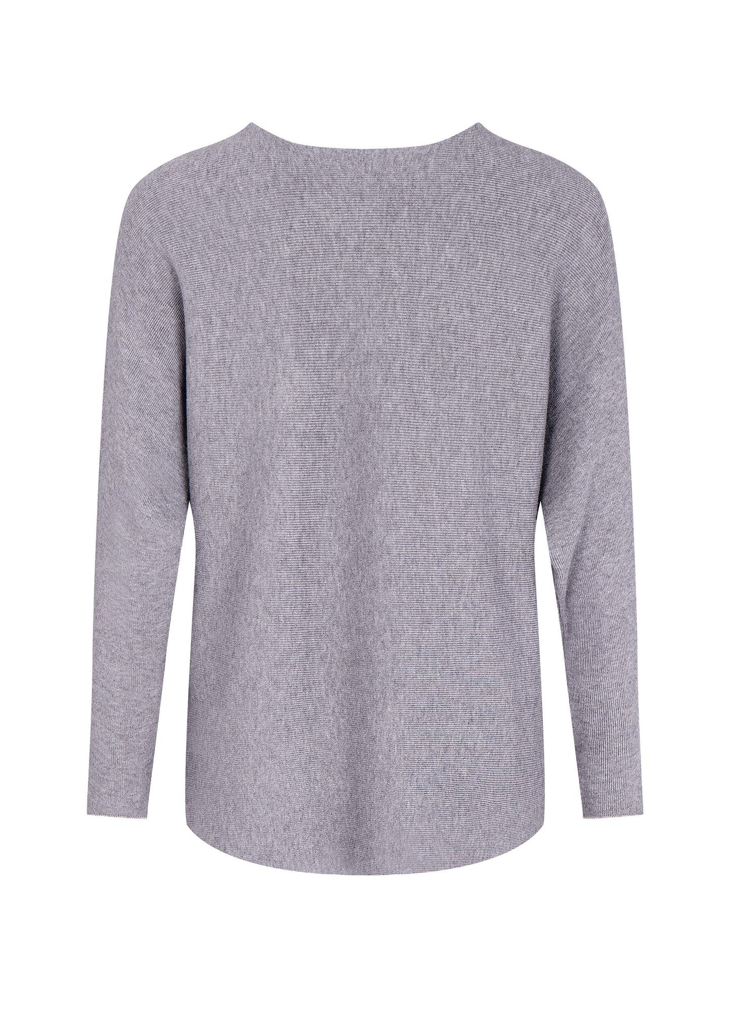 FINEPEEK Women's Fall 3D Floral Adorn Round Neck Long Sleeve Sweater-Grey