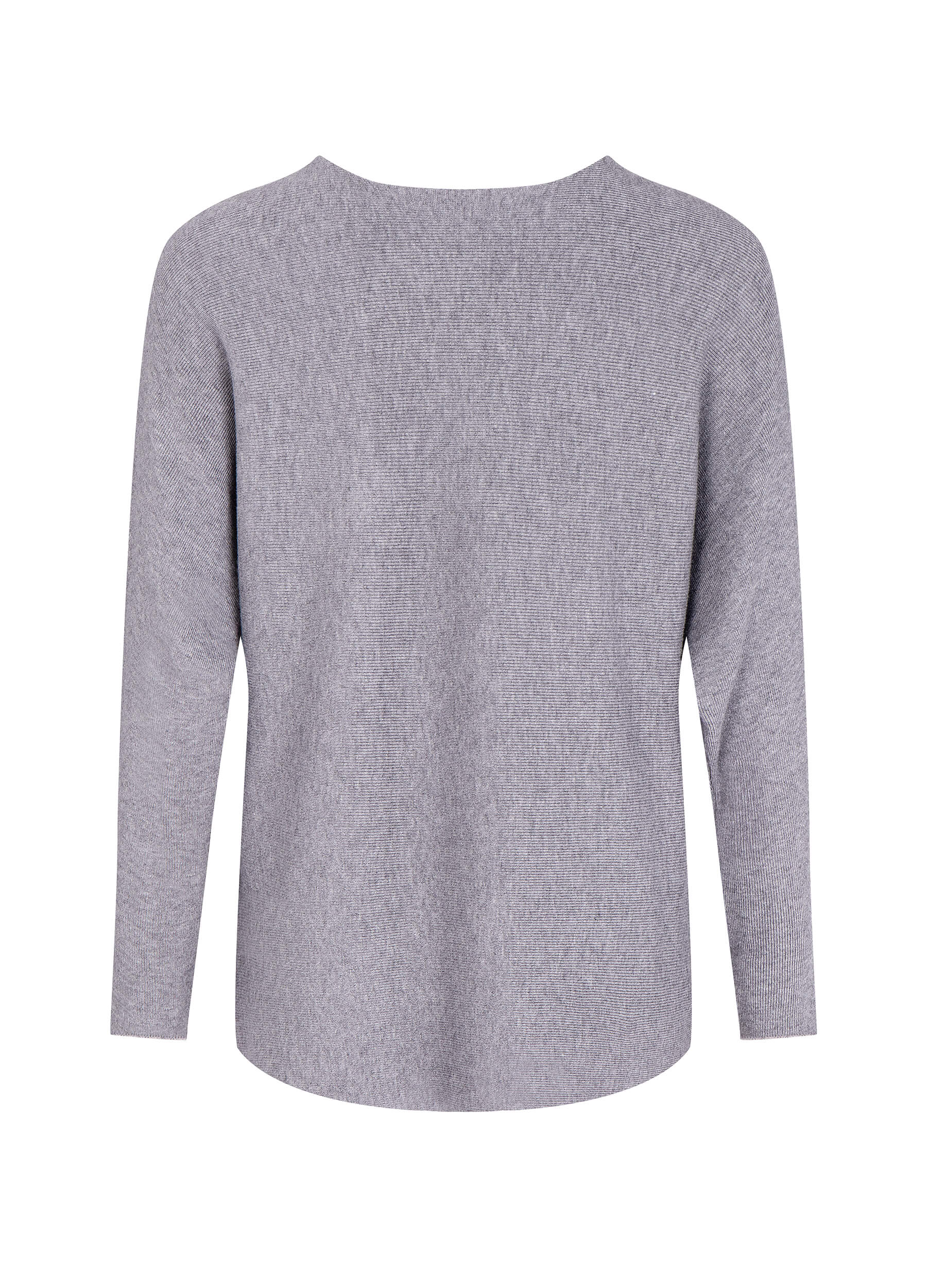 FINEPEEK Women's Fall 3D Floral Adorn Round Neck Long Sleeve Sweater-Grey