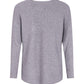 FINEPEEK Women's Spring Round Neck Long Sleeve Applique Drop Shoulder Sweater-Grey