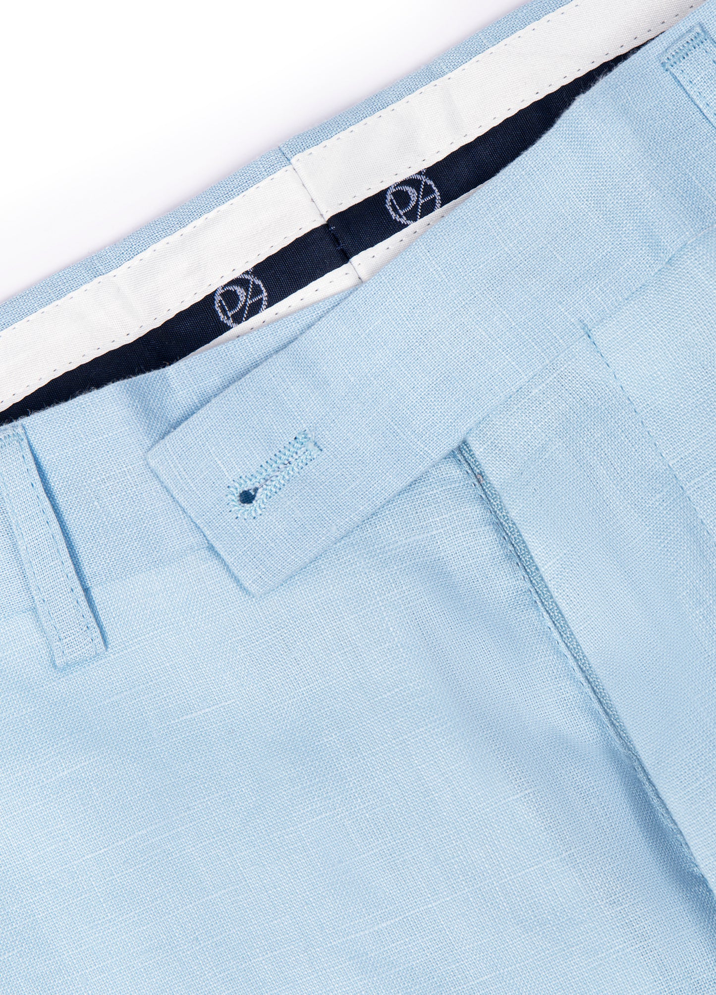 1PA1 Men's Linen Light Blue Jacket Trousers 2-Pieces Suit Set