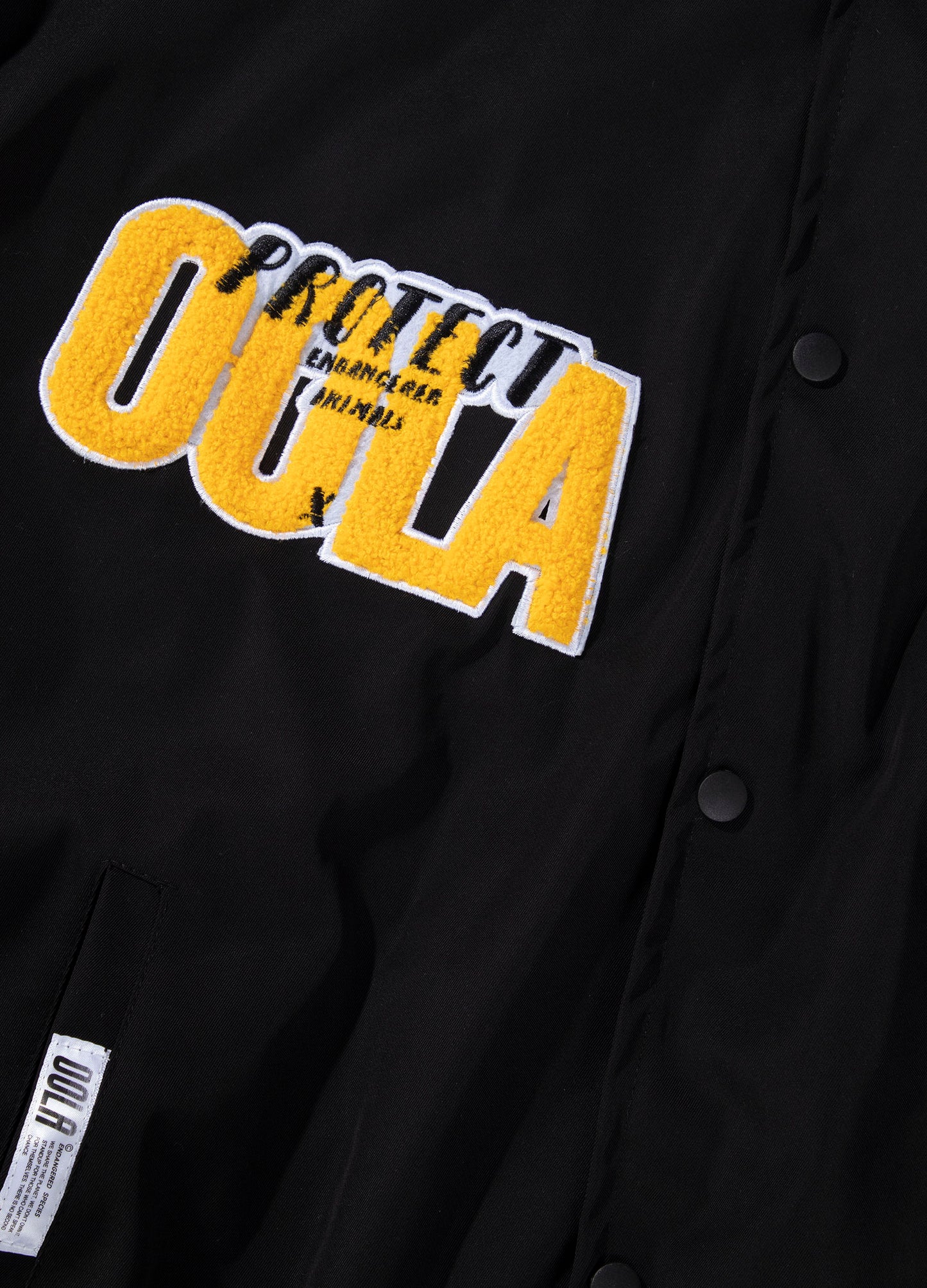 OOLA Unisex Fashion Baseball Jacket Endangered Animal Protection Theme Coat