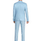 1PA1 Men's Linen Light Blue Jacket Trousers 2-Pieces Suit Set
