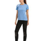 4POSE Women's Latest Summer QUICK Dry Tound Neck Stretch Blue Training Tee