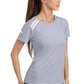 4POSE Women's Latest Summer QUICK Dry Tound Neck Stretch Light Grey Training Tee