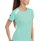 4POSE Women's Latest Summer QUICK Dry Tound Neck Stretch Mint Green Training Tee
