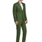 1PA1 Men's Linen Green Jacket Trousers 2-Pieces Suit Set